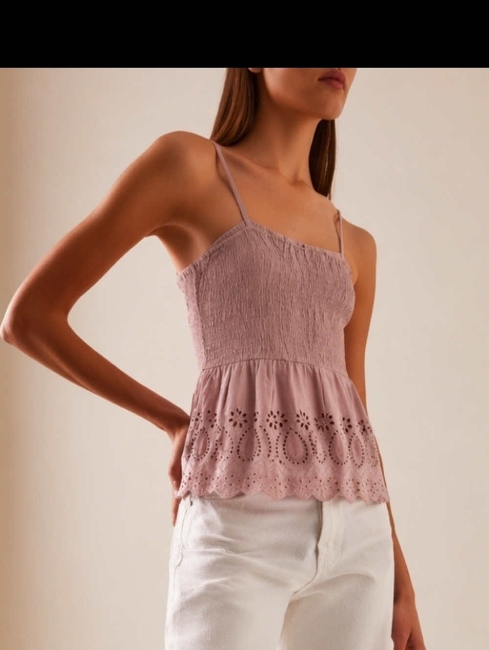 Sim & Sam Lilac Mauve Eyelet Top Adjustable Straps Size Small NEW